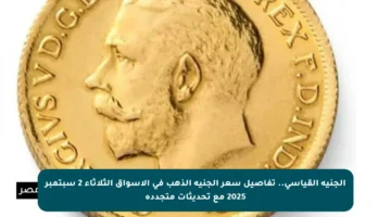 الجنيه القياسي.. تفاصيل سعر الجنيه الذهب في الأسواق الثلاثاء 2 سبتمبر 2025 مع تحديثات متجددة